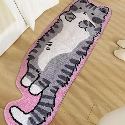 Cartoon Cat Rug – Non-Slip Soft Floor Mat for Bedroom & Living Room