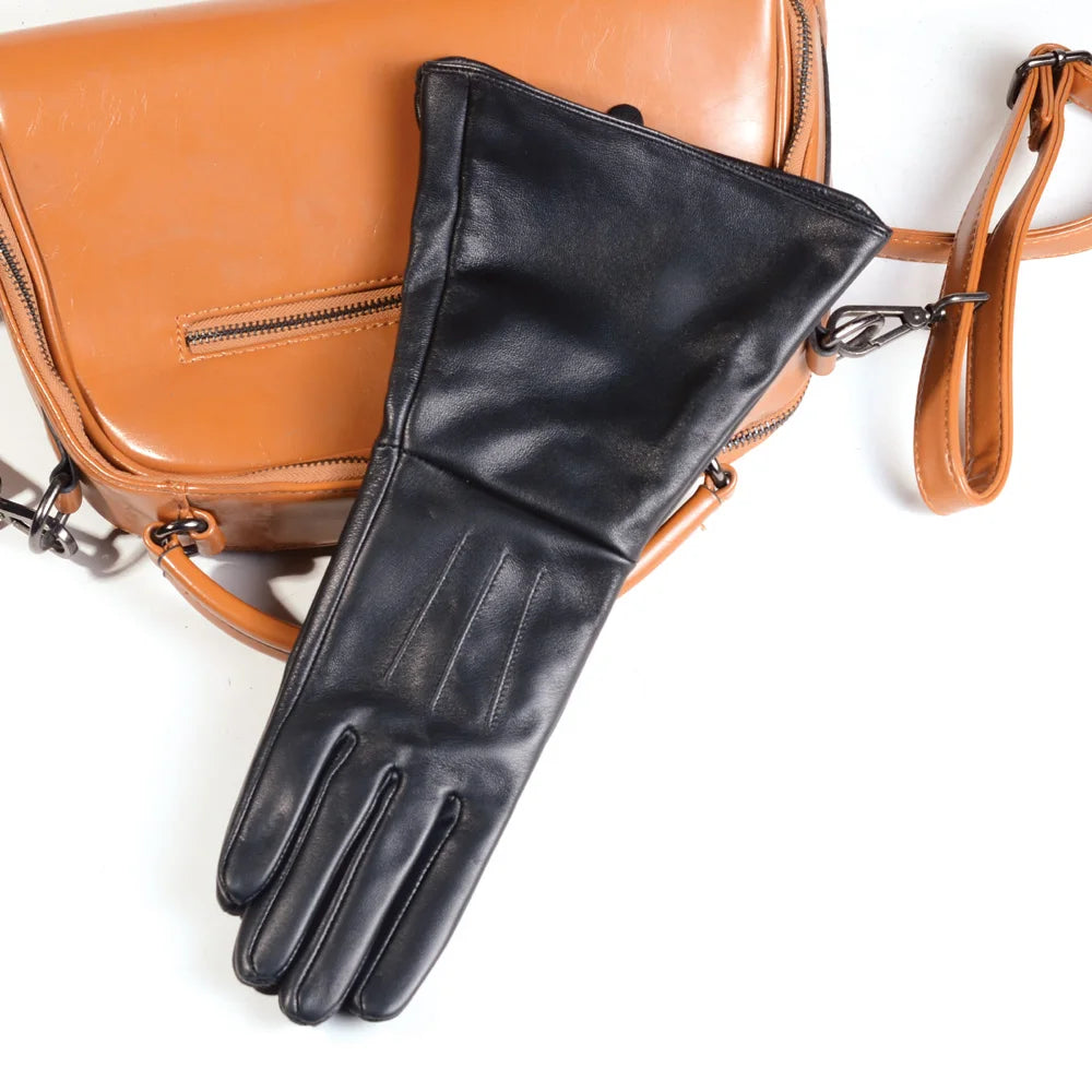 Women's Leather Gauntlet Gloves – Long Cuff Medieval & Renaissance Style