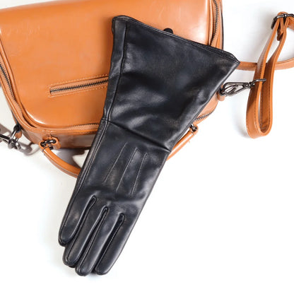 Women's Leather Gauntlet Gloves – Long Cuff Medieval & Renaissance Style