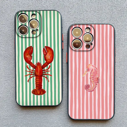 Dolphin Striped iPhone Case – iPhone 11 12 13 14 15 16 17 Pro Max Plus Mini