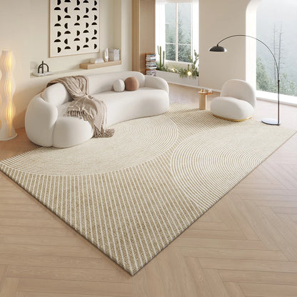 Cream Minimalist Area Rug – Soft Textured Living Room Carpet