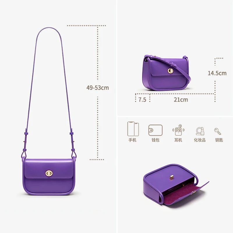 Leather Saddle Crossbody Bag – Women's Designer Shoulder Bag
