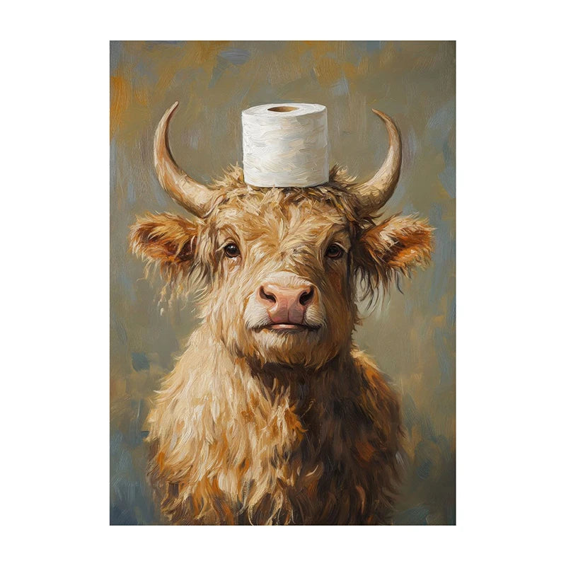 Watercolor Animal Wall Art Poster – Highland Cow, Fox, Cat & More