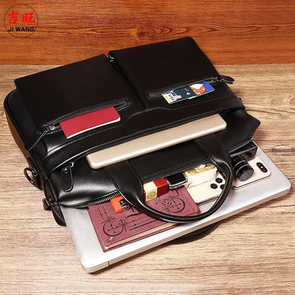 Genuine Leather Laptop Briefcase for Men – 16 Inch