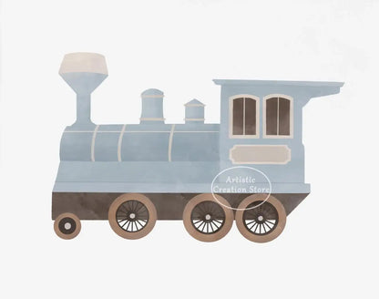 Boys Nursery Wall Art Vintage Travel Prints Blue Plane Balloon