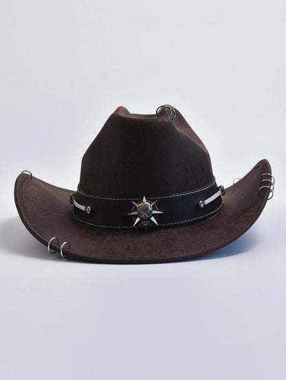 Western Cowboy Hat – Vintage Leather-Style Jazz Sombrero for Men & Women
