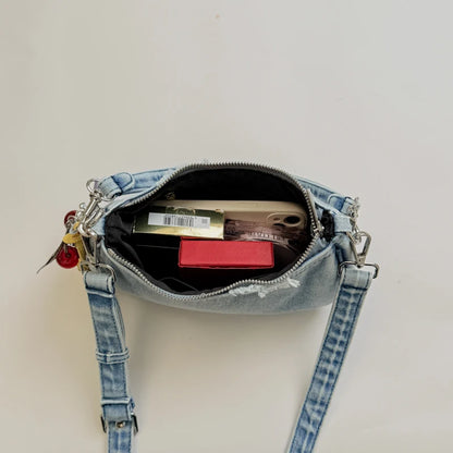 Retro Denim Shoulder Bag – Y2K Hobo Crossbody Handbag