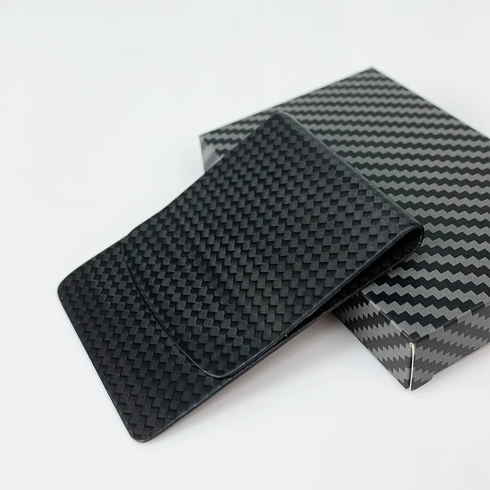 Ultra-Thin Matte Real Carbon Fiber Wallet Slim Money Clip 74 55mm Durable Card Holder Men Women