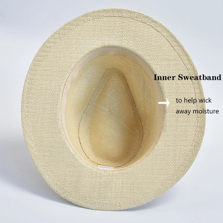 Panama Trilby Straw Hat Unisex UV Protection Beach Hat