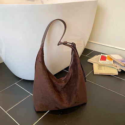 Leopard Print Shoulder Bag – Women's Large Suede Hobo Tote