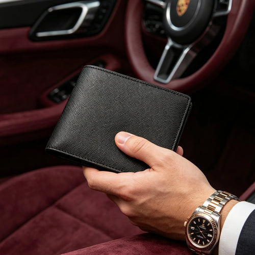 Personalized Saffiano Leather Men's Bifold Wallet
