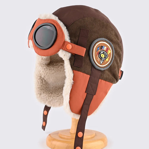 Men Winter Bomber Hat Goggles Outdoor Windproof Warm Earflap Russian Waterproof Ski - Waterproof