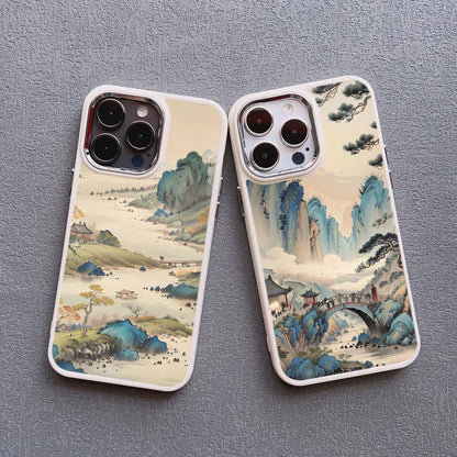 Mountain Peak Lake Vintage Silicone Phone Case