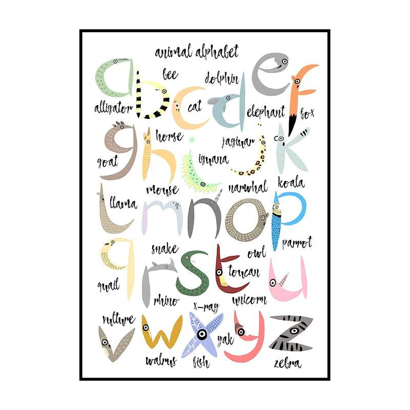 Dinosaur Alphabet Poster – Kids ABC Wall Art Print