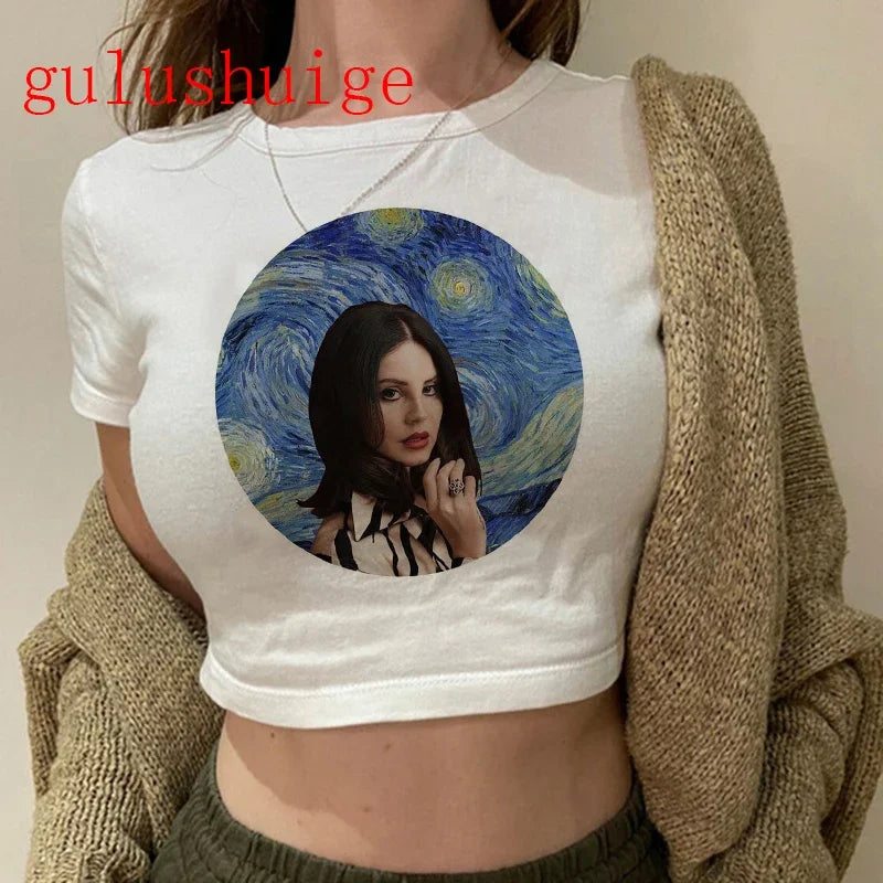 Lana Del Rey Ultraviolence Graphic Crop Top – Women's Vintage Short Sleeve Tee