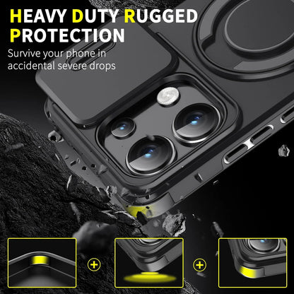 Magnetic Ring Stand Case for Redmi Note 13 Pro 5G 4G | Slide Camera Cover