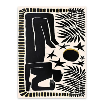 Abstract Tribal Vintage Poster Print – Retro Boho Canvas Wall Art