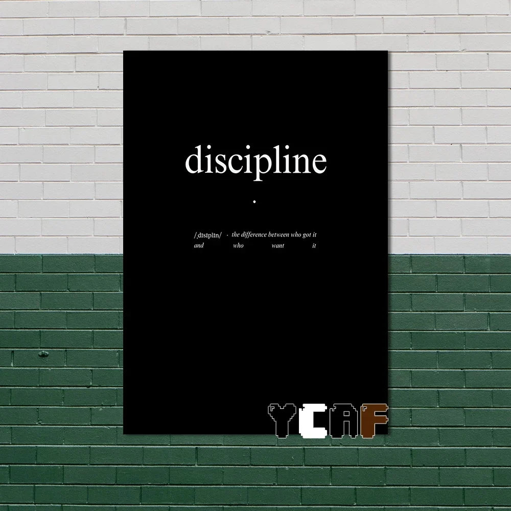 Motivational Quote Canvas Poster – Discipline Wall Art