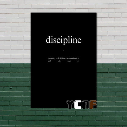 Motivational Quote Canvas Poster – Discipline Wall Art