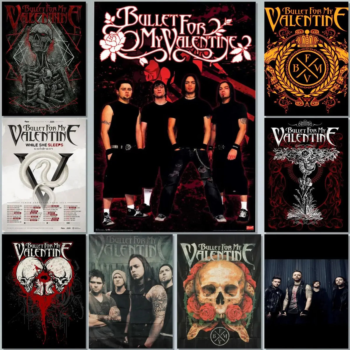 Bullet For My Valentine Wall Art Poster – Rock Band Music Print