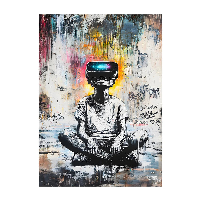 Graffiti Lion Art Poster – Colorful Abstract Canvas Wall Print