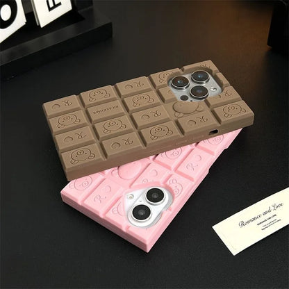 Rilakkuma 3D Chocolate Bar iPhone Case – Cute Soft Silicone