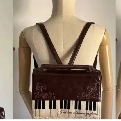 Harajuku Personalized Piano Square Bag Female Vintage Brown