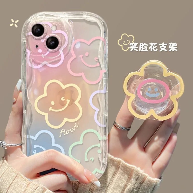 Samsung Galaxy Case with Grip Tok Holder – Smile Wave Design