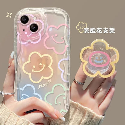 Samsung Galaxy Case with Grip Tok Holder – Smile Wave Design