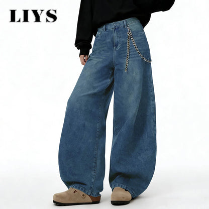 Men's Distressed Baggy Wide Leg Jeans – Y2K Streetwear
