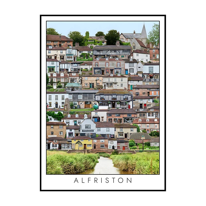 Vintage Cityscape Canvas Wall Art – Abstract City Poster Print