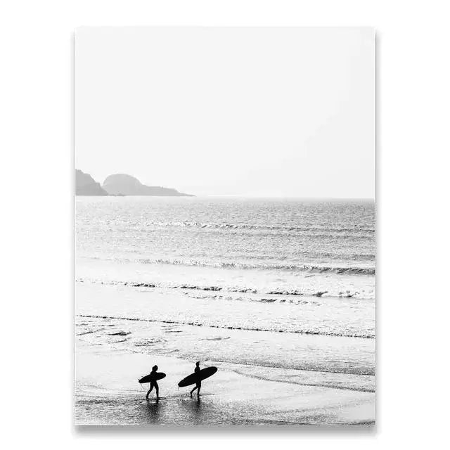 Beach Surf Wall Art Poster – Camper Van & Ocean Landscape
