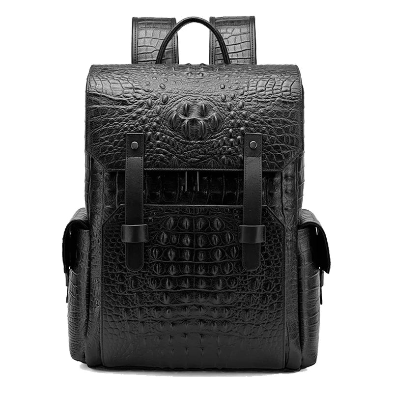 Genuine Leather Alligator Backpack for Men – 16 Inch Business Bag