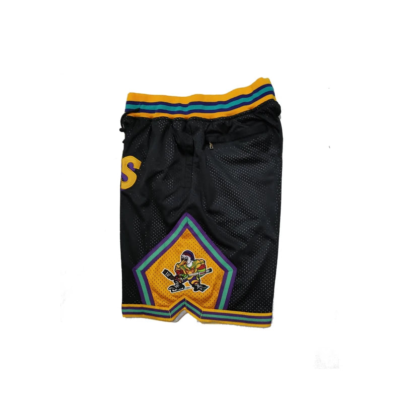 Mighty Ducks Basketball Shorts – Stitched Embroidery with Pockets