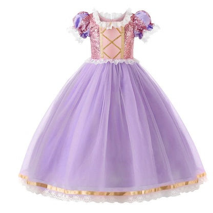 Rapunzel Purple Puffy Dress With Accessories