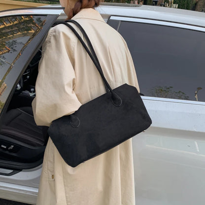 Women Faux Suede Shoulder Bag Retro Small Underarm Bags