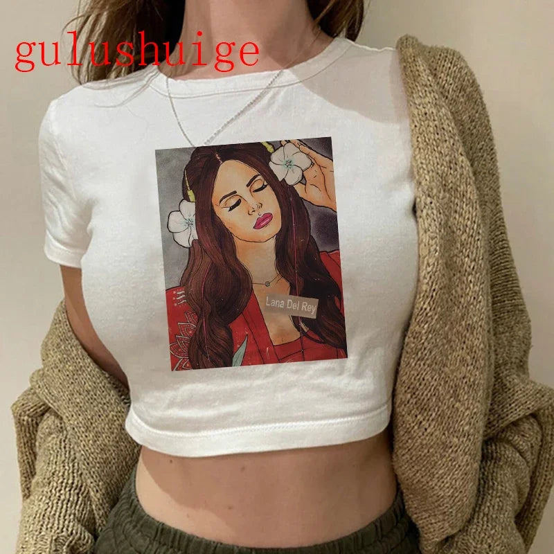 Lana Del Rey Ultraviolence Graphic Crop Top – Women's Vintage Short Sleeve Tee