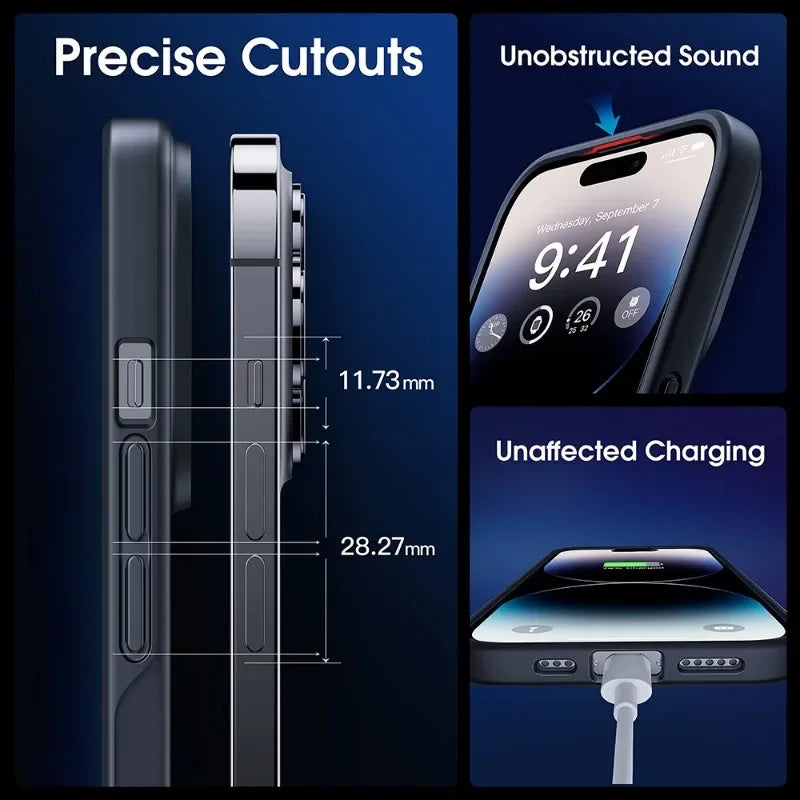 MagSafe Matte Translucent Shockproof iPhone Case – iPhone 11 to 17 Series