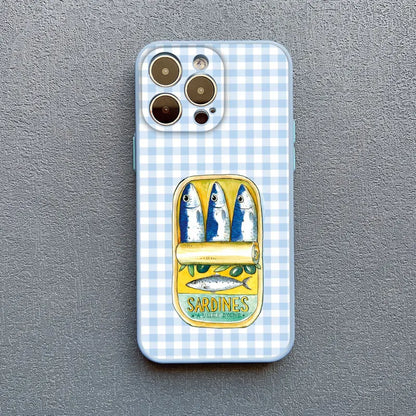Sardines Pattern Phone Case – Shockproof Cover for iPhone 17 16 15 14 13 12 11 X