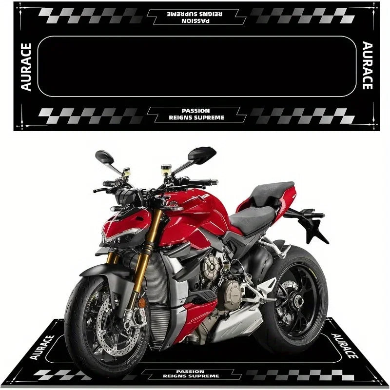 Motorcycle Runner Rug – Anti-Slip Racing Design Long Carpet for Garage & Bedroom