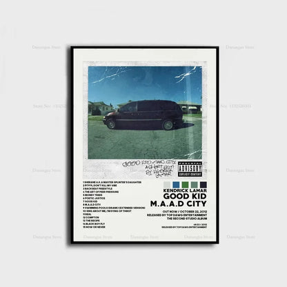 Kendrick Lamar Poster – Good Kid M.A.A.D City Album Wall Art