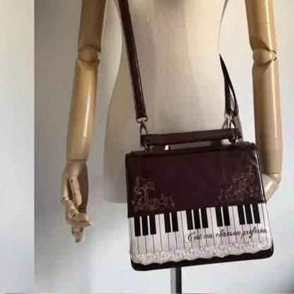 Harajuku Personalized Piano Square Bag Female Vintage Brown