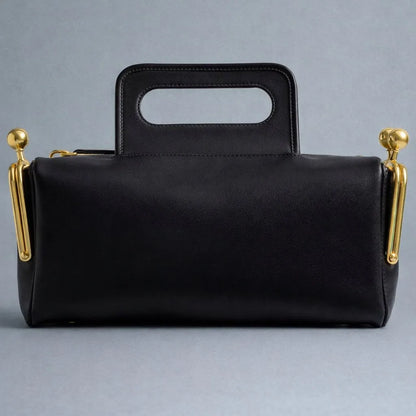 Kiss Lock Frame Handbag for Women – Luxury Mini Top Handle Bag