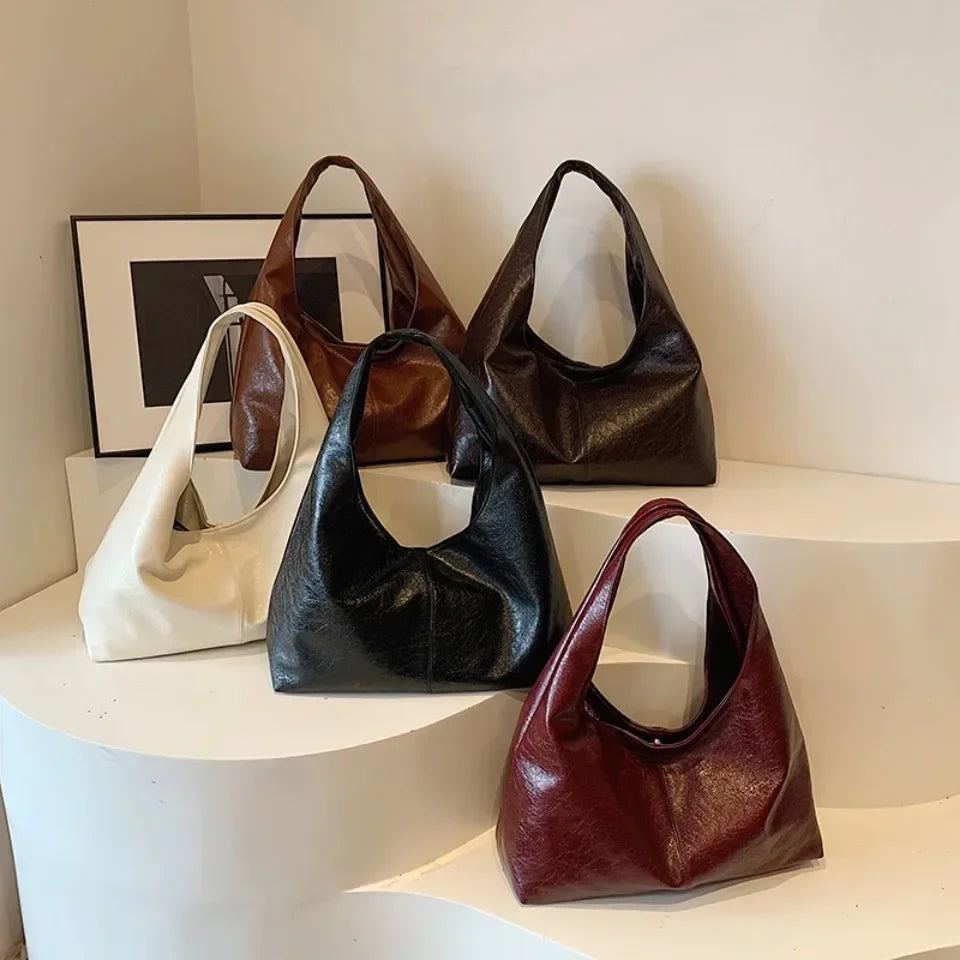 Designer Large PU Leather Hobo Underarm Bag