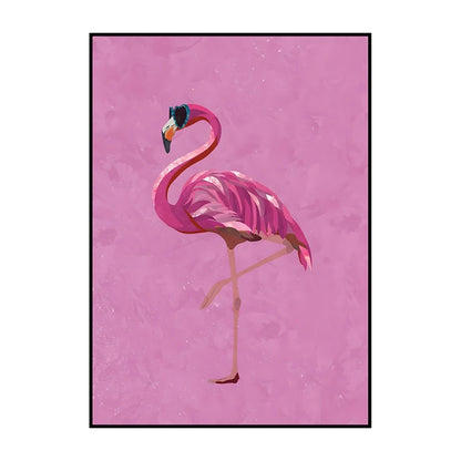 Flamingo on Roller Skates Wall Art Poster – Minimalist Print