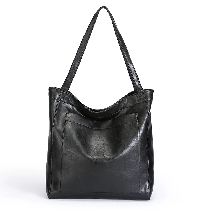 High Quality Oil Skin Leather Bucket Hand Bags