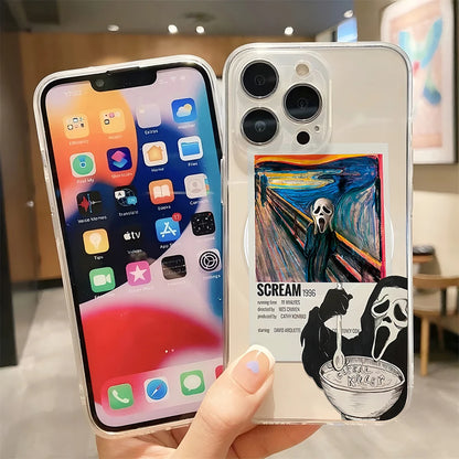 Ghostface Scream iPhone Case – Clear Magnetic Cover