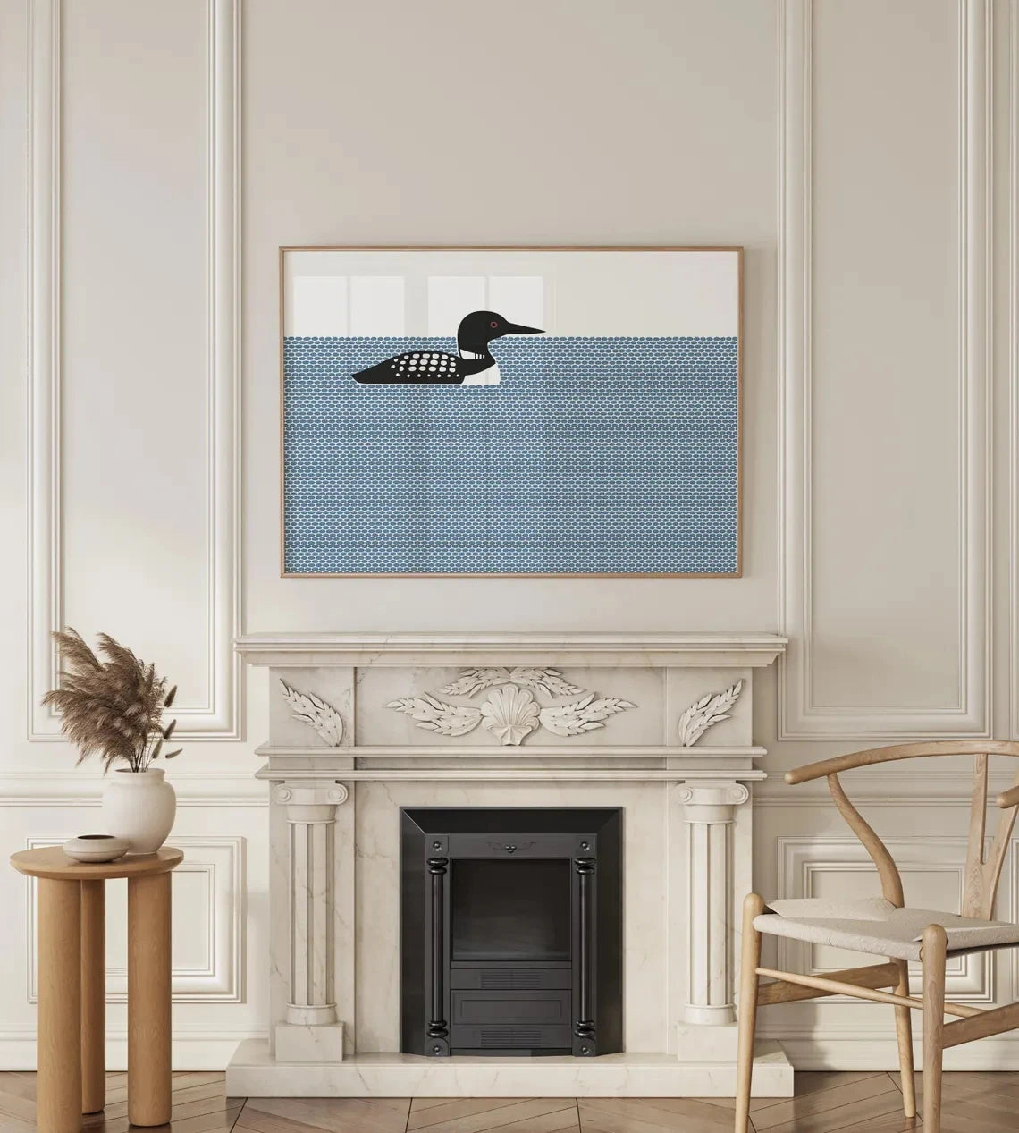 Loon Wall Art Print – Scandinavian Nordic Bird Poster for Lake House Decor