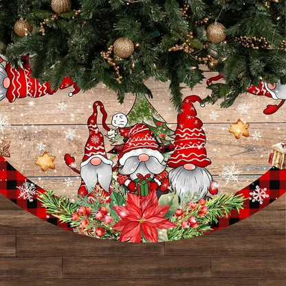 Christmas Gnome Tree Skirt – Cute Dwarf Pattern Holiday Decor