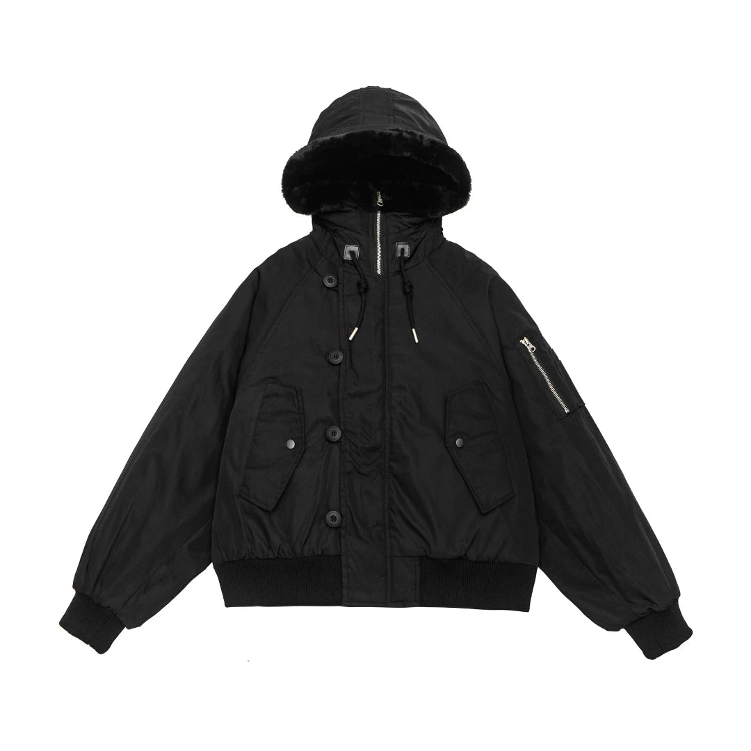 Hooded Parka Jacket – Fleece-Lined Heavyweight Streetwear Coat for Men & Women